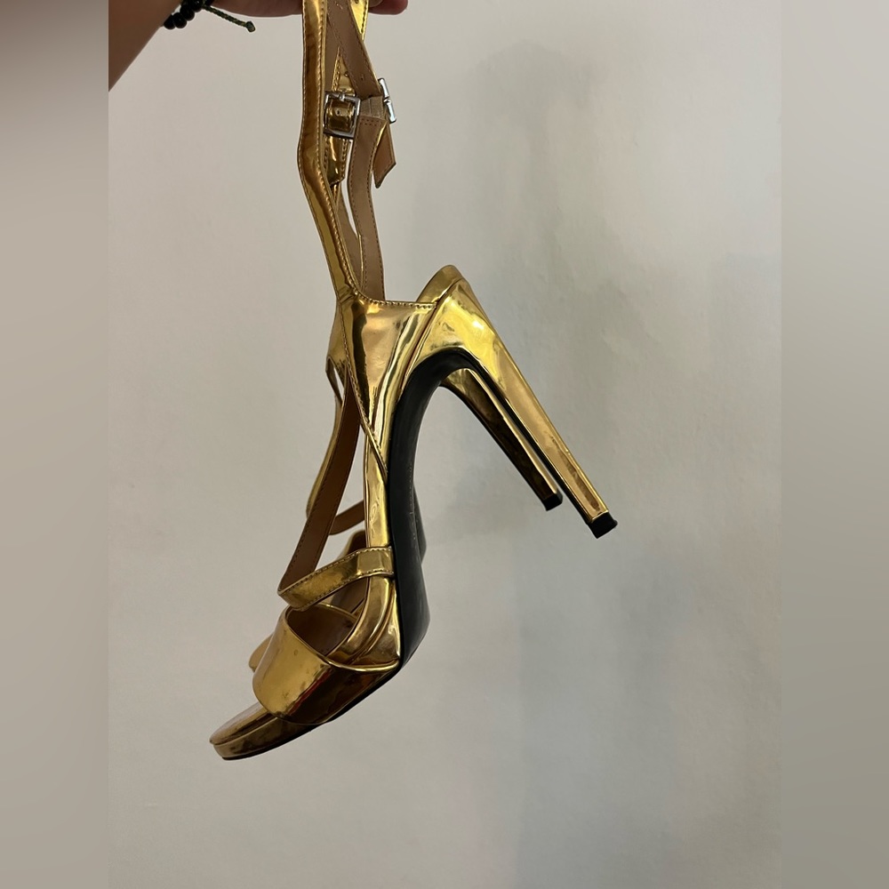 Zara gold open toe heel